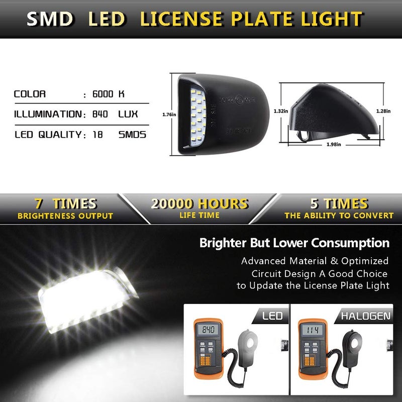 MOFORKIT License Plate Light White Compatible with Chevy GMC Pickup Truck 1999 to 2013 Silverado, Sierra Suburban Tahoe Yukon - Image 3